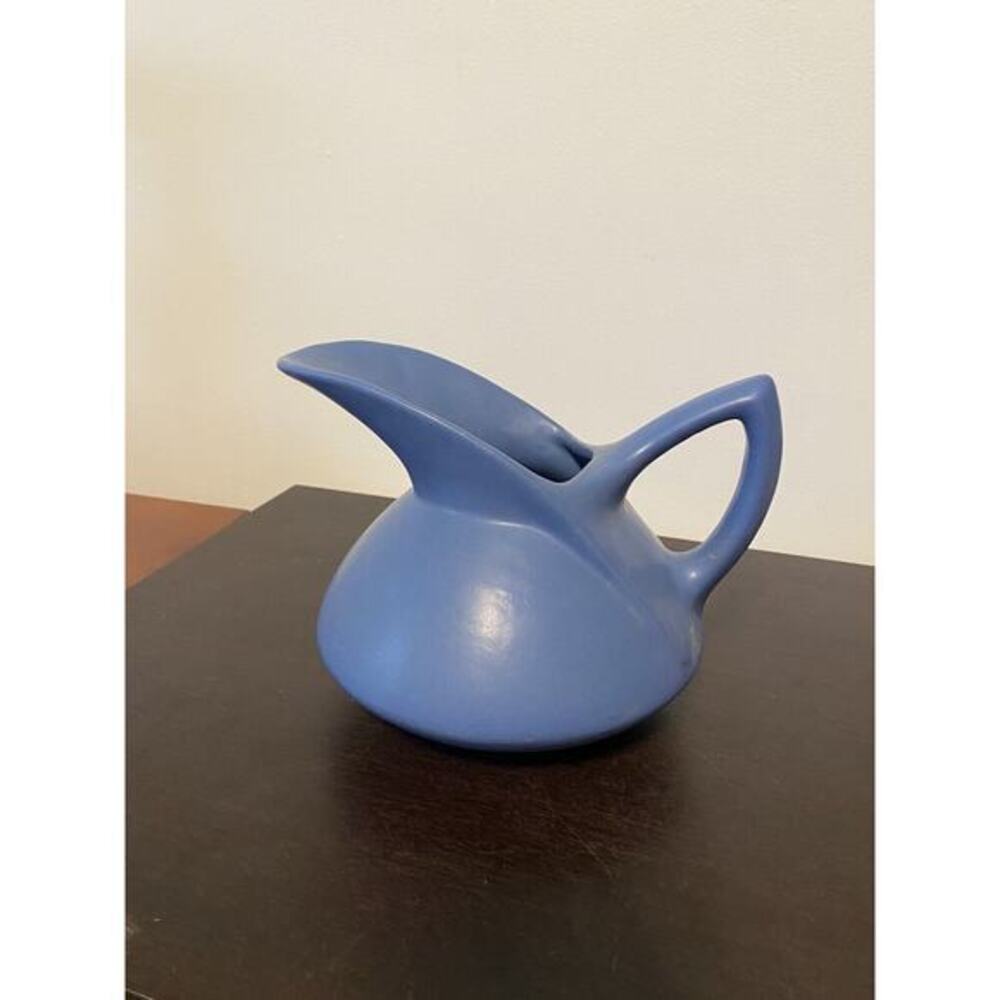 MCM Blue Squat Pitcher 6” Elongated Mouth